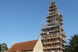 Conservation and restoration work to all saints church spire in Terling