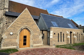New church stone and brick extension