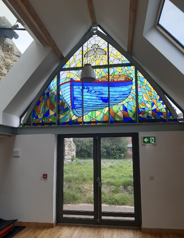 stained glass window church extension