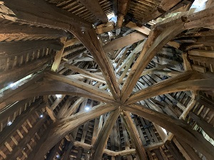woodpecker damage wood church roof