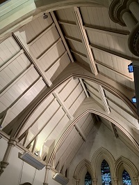 chancel ceiling ornate gothic decoration chancel-ceiling-Saint-Bartholomew Wickham Bishops church