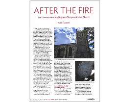 The Historic Churches Magazine - article about the conservation and repair to the fire damaged St Johns Church in Royston