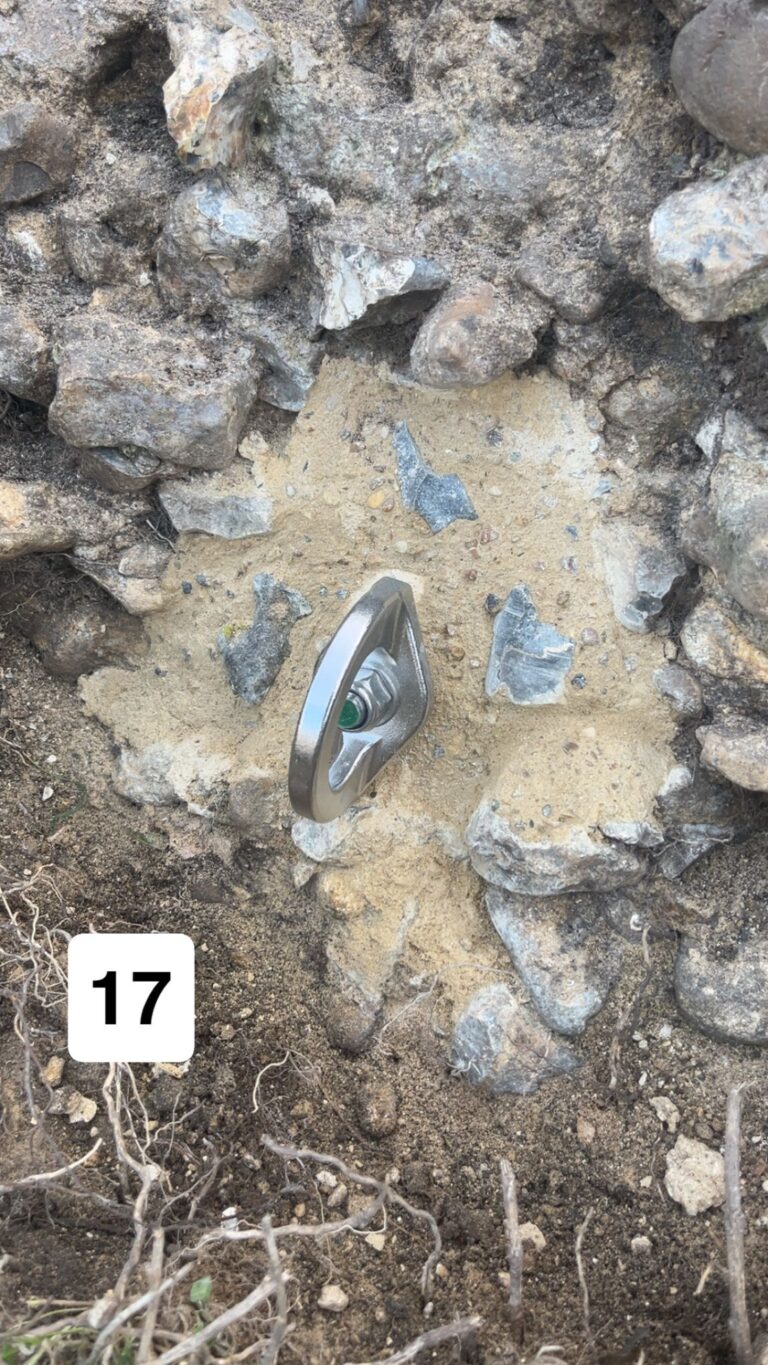 Bakers of Danbury Heritage Builders carrying out wall stabilisation and installing Cintec anchors at Waytemore Castle in Bishop's Stortford