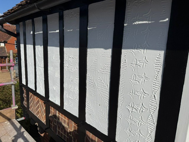 Traditional lime render applied to listed building in Essex